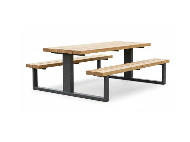 Table de Pique-Nique Moderne en Bois & Métal URB-PN002
