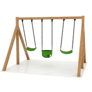 Balançoire en bois 3 places