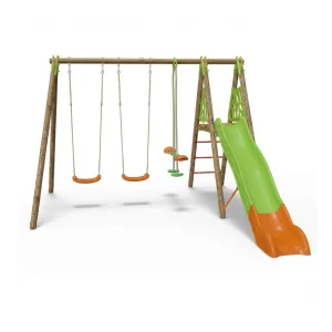 Balançoire en bois poutre métal Techwood AKEO