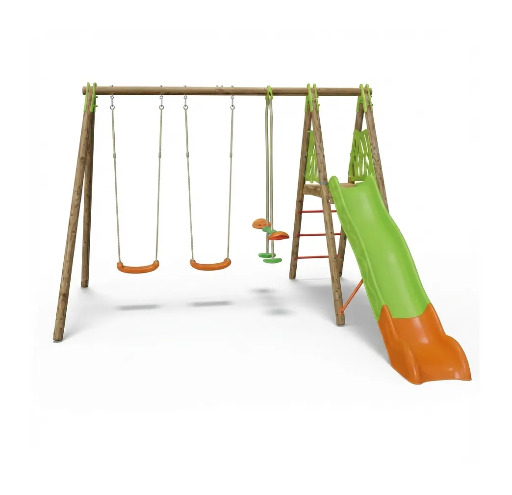 Balançoire en bois poutre métal Techwood AKEO