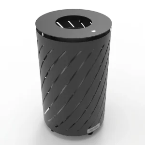 corbeille métallique avec motif spirale